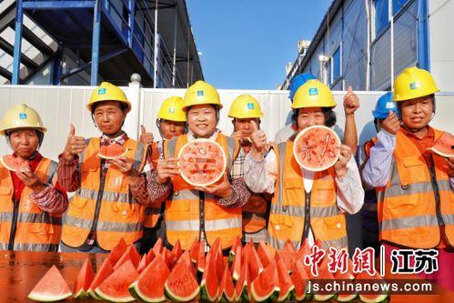 工人吃瓜,工人夏日消暑新风尚